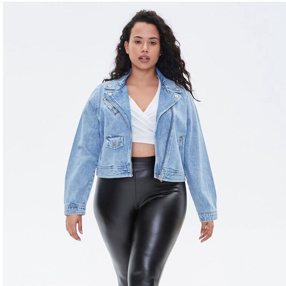 Brand new with tags cropped light blue denim jacket